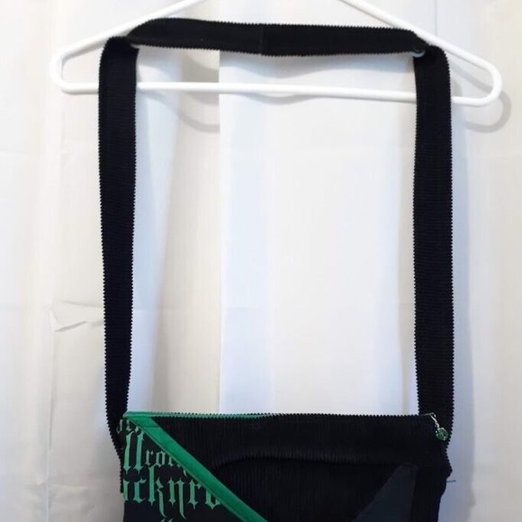 New ROCK N ROLL Crossbody Purse Bag Black Bright Green Punk Rave Grunge Hippie - Picture 7 of 11